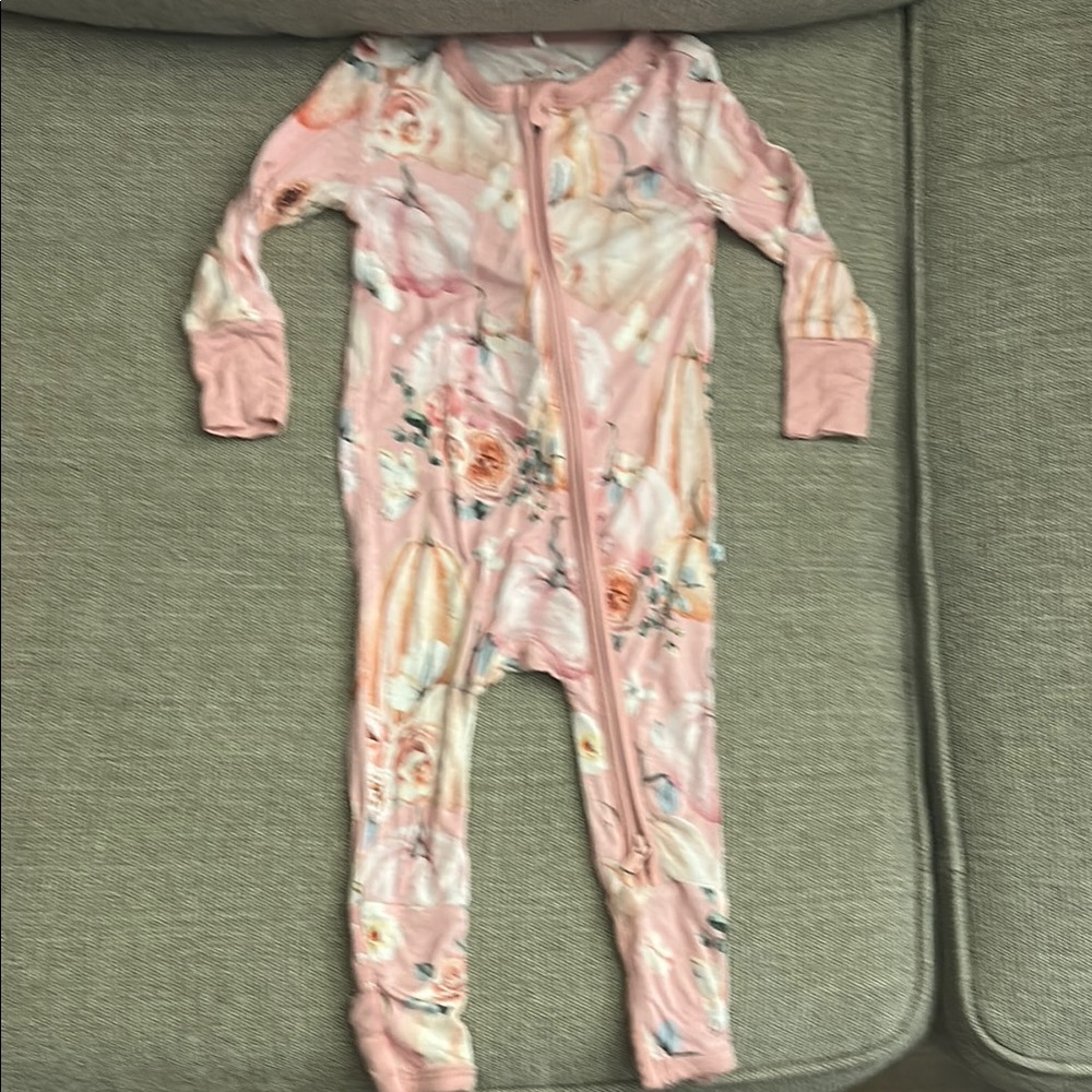 Posh Peanut Pink Floral Footie One Piece